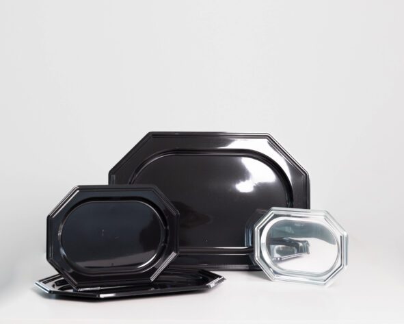 Presentation dish black & silver