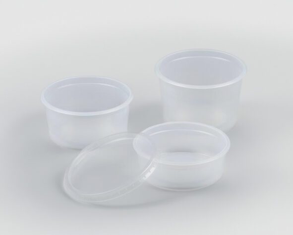ronde plastic transparante potten