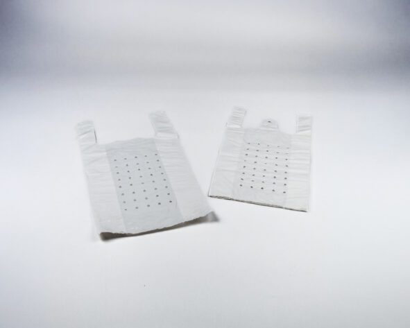 Hemmed carrier bags PERFO white