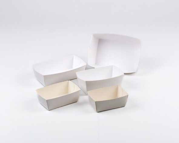 Frietbakjes wit/goldline